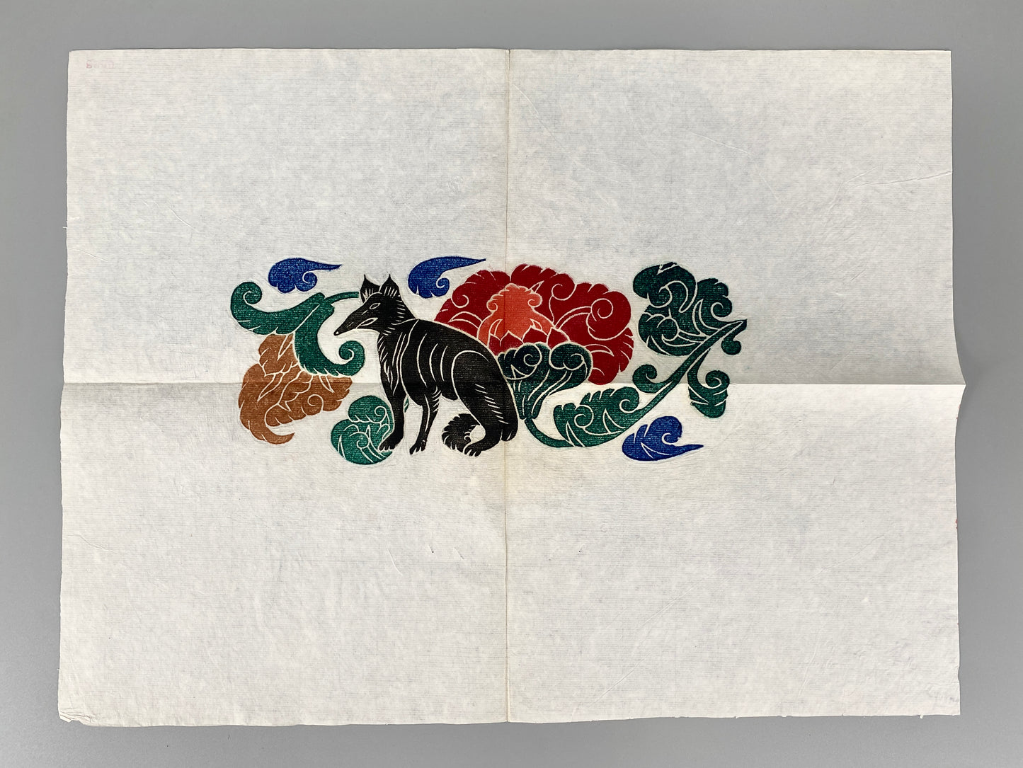 2x Japanischer Farbholzschnitt, Fuchs/Kitsune und Tiger