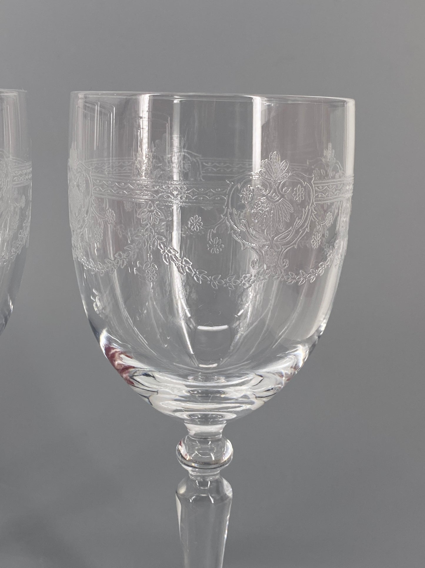 6 große Weingläser Dampierre von Cristal d'Arques 26 cl, Frankreich, 80er