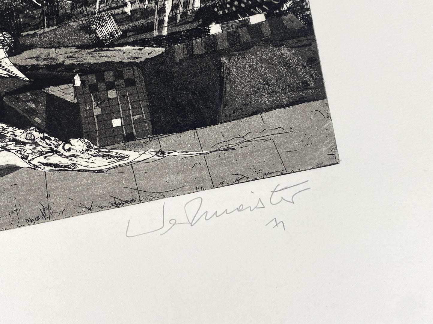 Signierte Aquatinta-Radierung "Atlantis" von Wolfgang Werkmeister, Edition der Griffelkunst-Vereinigung, Hamburg 1971