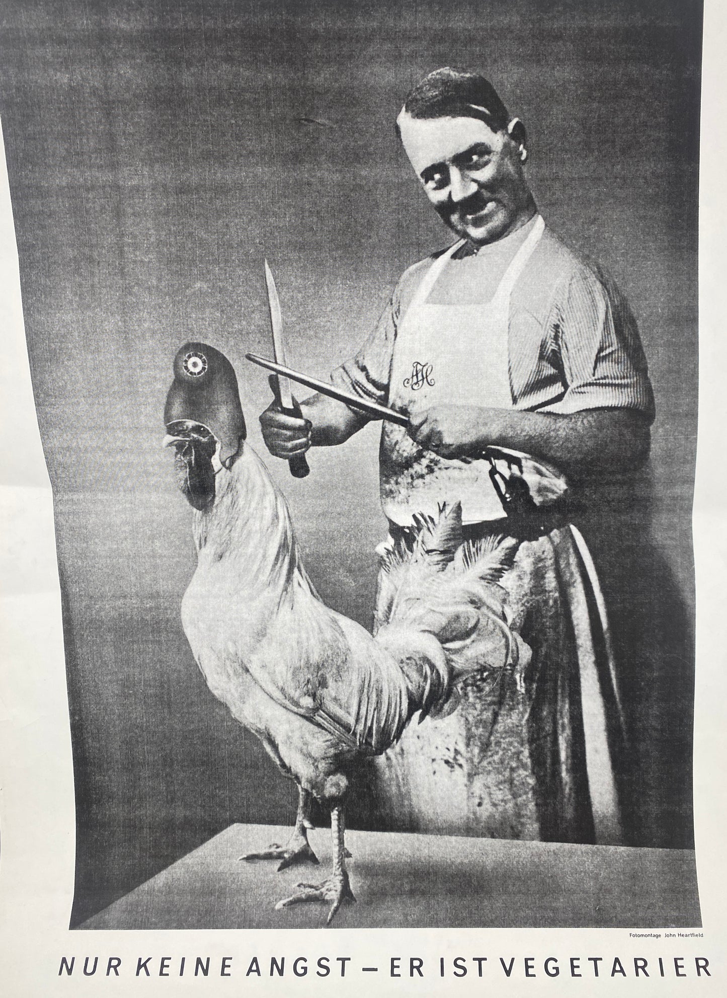 nGbk Berlin, John Heartfield - Nur keine Angst, er ist Vegetarier..., Original-Plakat