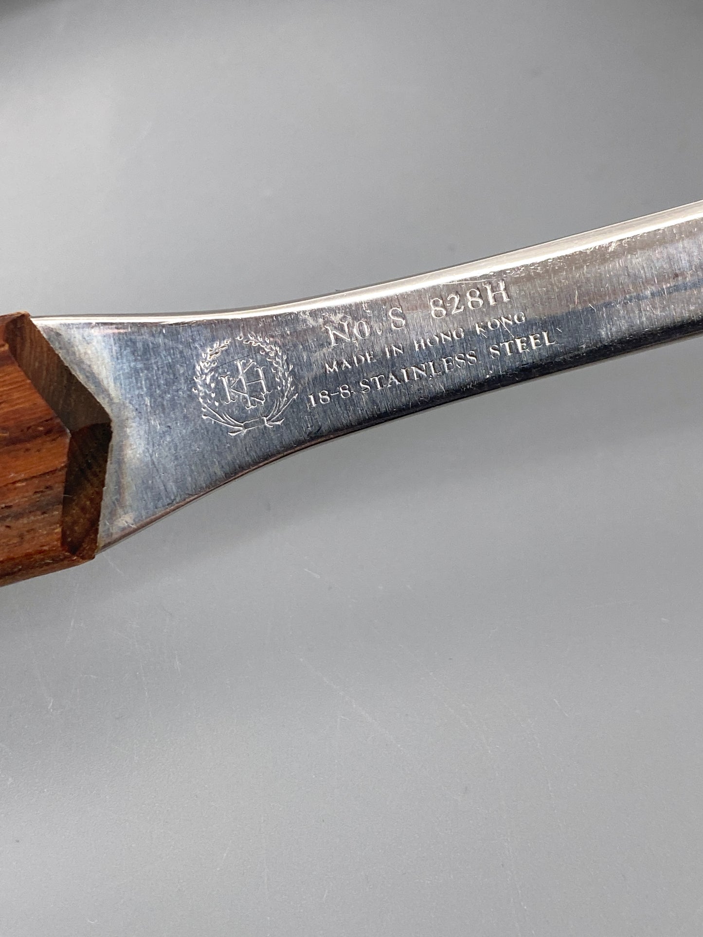 Salatbesteck von WMF, aus Cromargan und Holz, Hong Kong