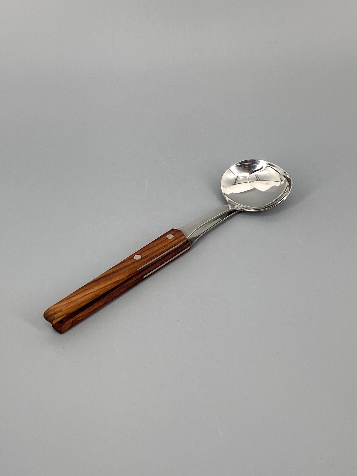 Salatbesteck von WMF, aus Cromargan und Holz, Hong Kong
