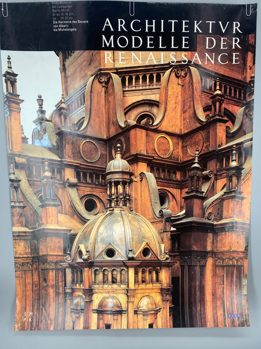 Plakat, Altes Museum Berlin. Architektur Modelle der Renaissance, Dom von Pavia