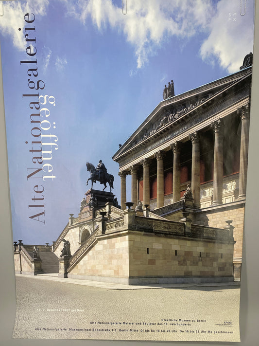 Plakat, alte Nationalgalerie Berlin. Zur Wiedereröffnung 2001