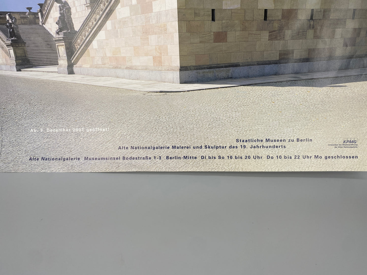 Plakat, alte Nationalgalerie Berlin. Zur Wiedereröffnung 2001