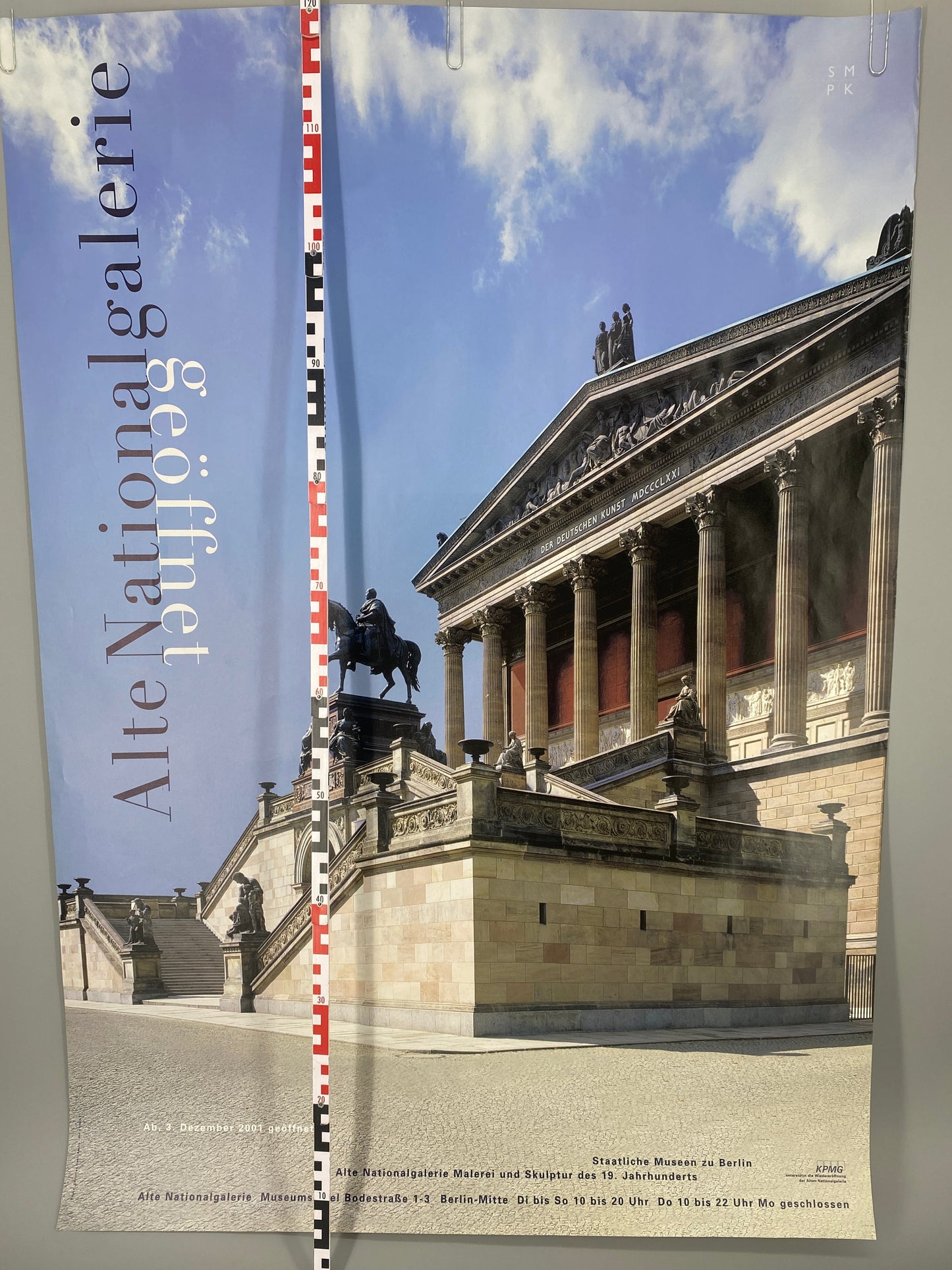 Plakat, alte Nationalgalerie Berlin. Zur Wiedereröffnung 2001