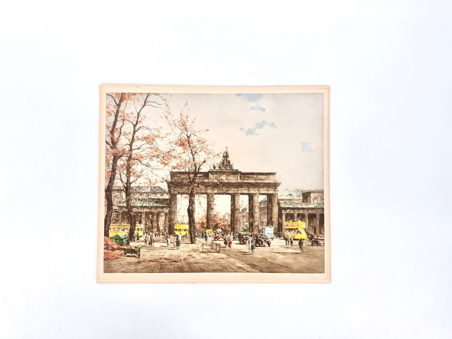 Das Brandenburger Tor, Hinteransicht. Helopgravüre von Reinhard Bartsch
