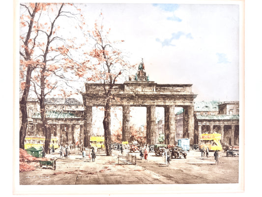 Das Brandenburger Tor, Hinteransicht. Helopgravüre von Reinhard Bartsch