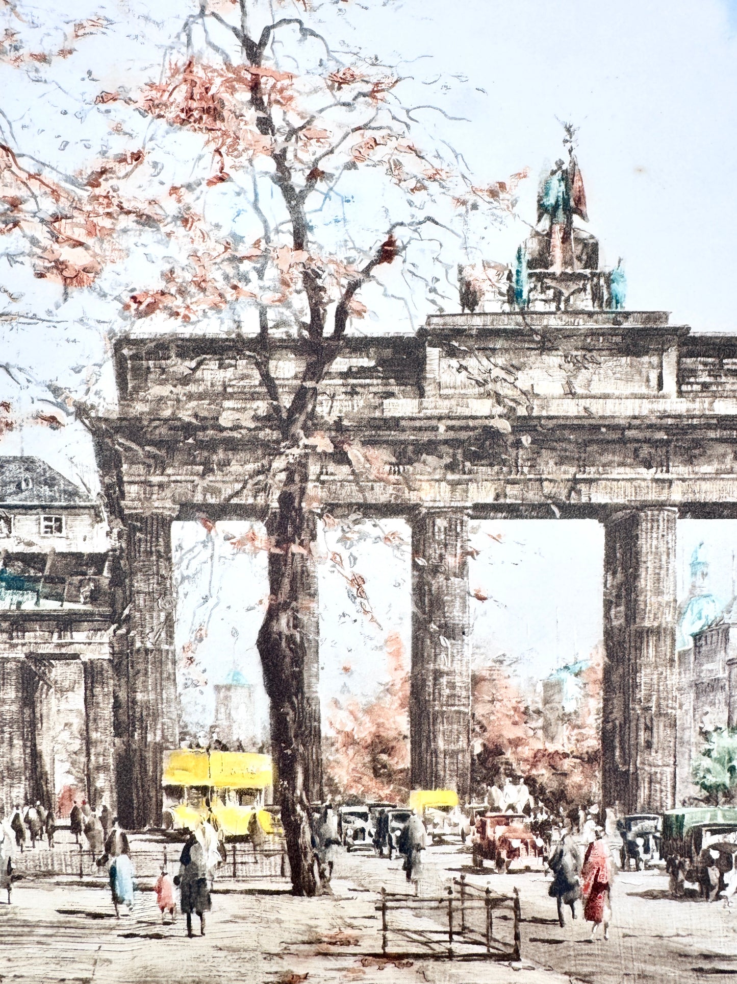 Das Brandenburger Tor, Hinteransicht. Helopgravüre von Reinhard Bartsch