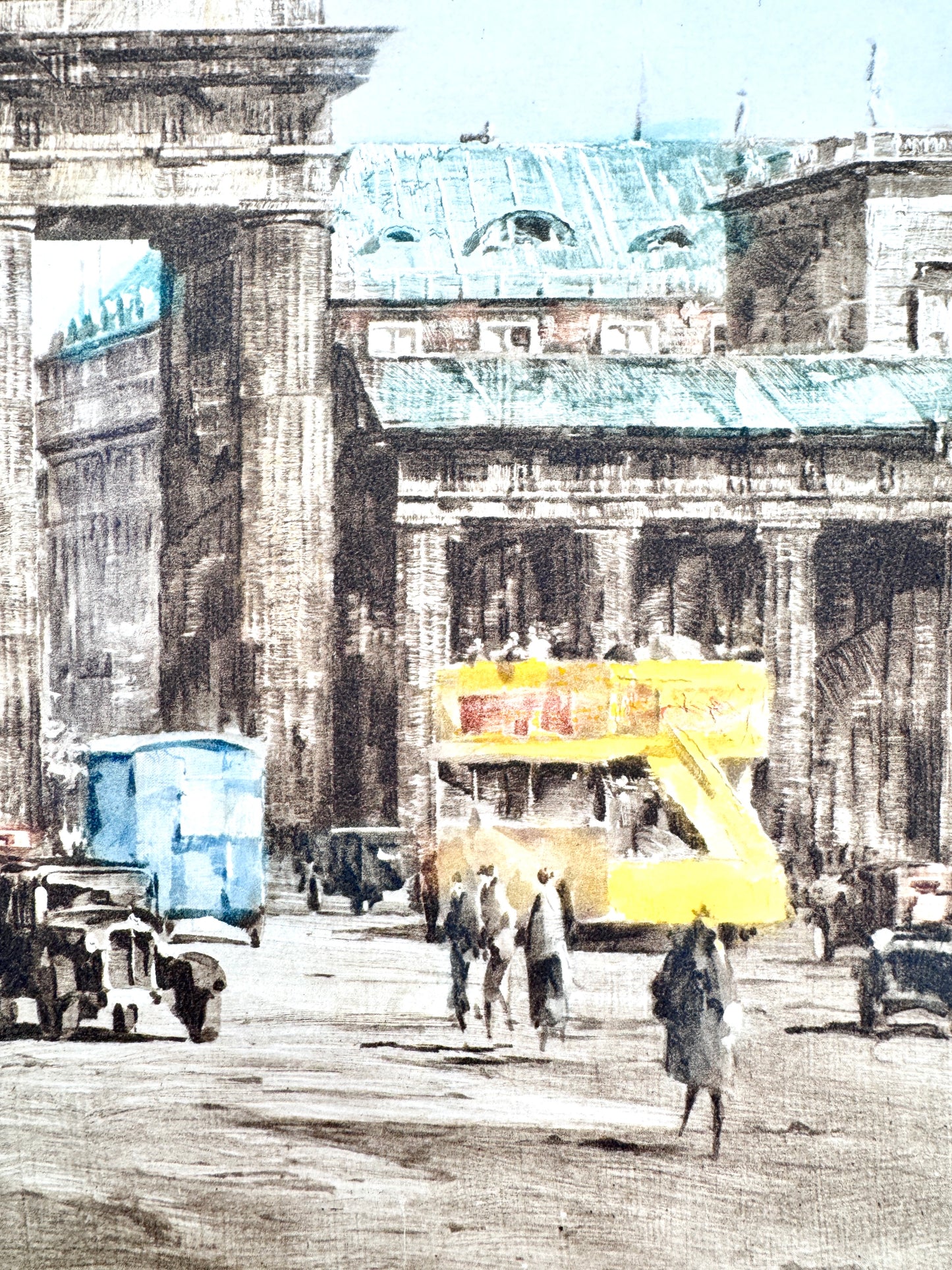 Das Brandenburger Tor, Hinteransicht. Helopgravüre von Reinhard Bartsch