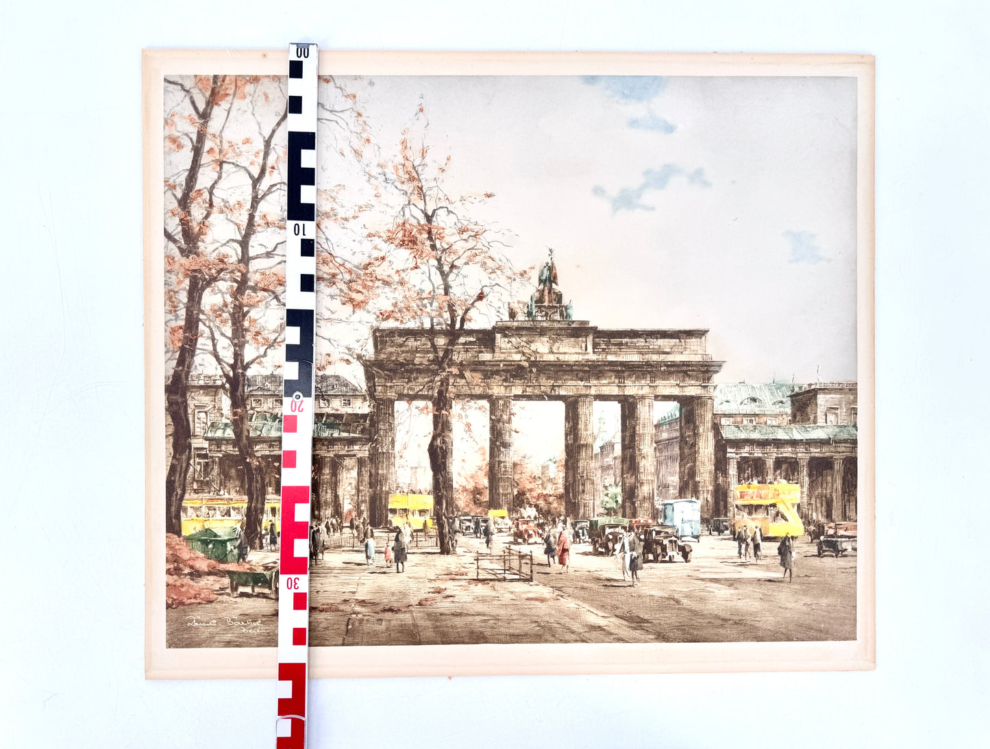 Das Brandenburger Tor, Hinteransicht. Helopgravüre von Reinhard Bartsch