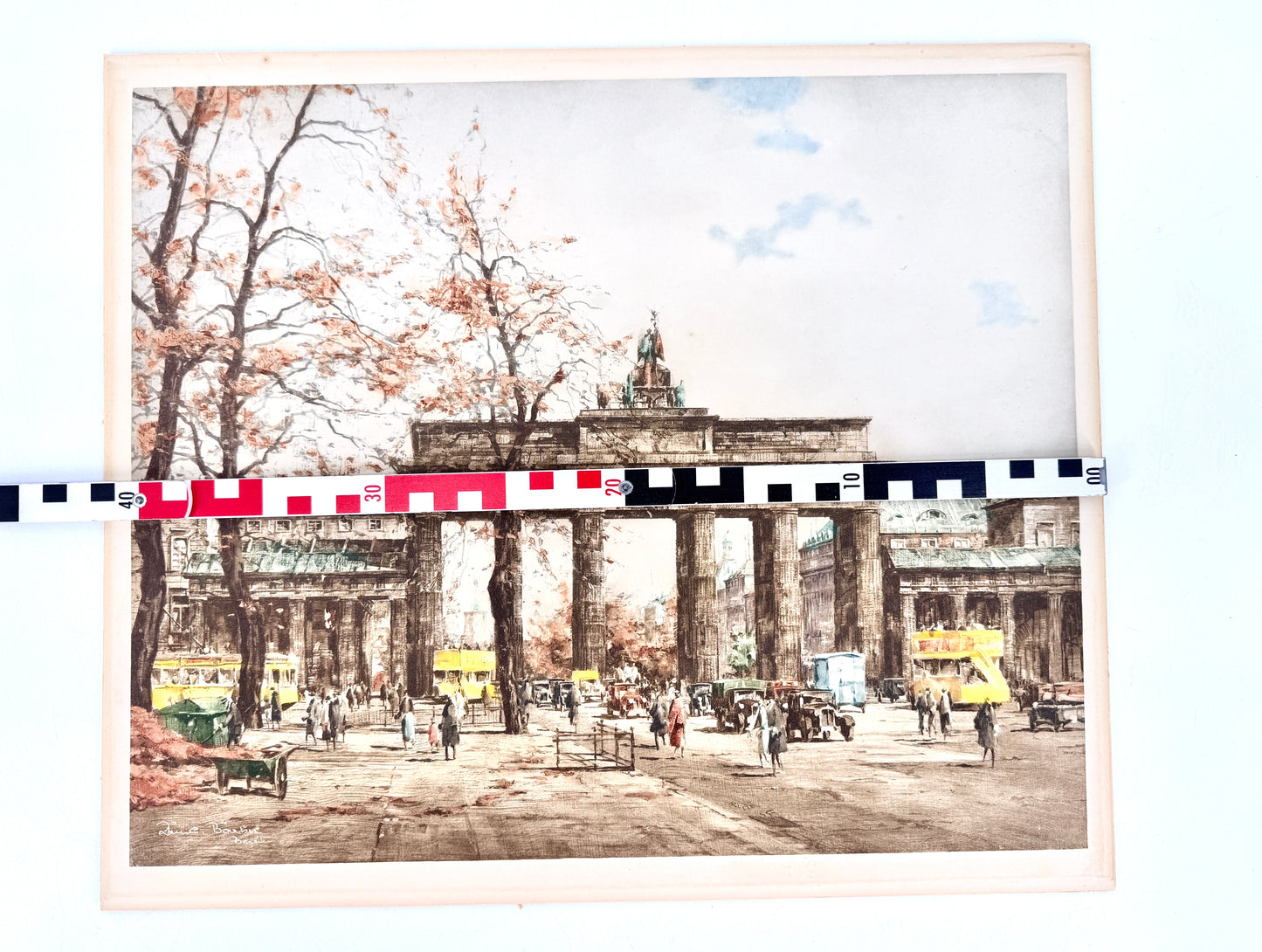 Das Brandenburger Tor, Hinteransicht. Helopgravüre von Reinhard Bartsch
