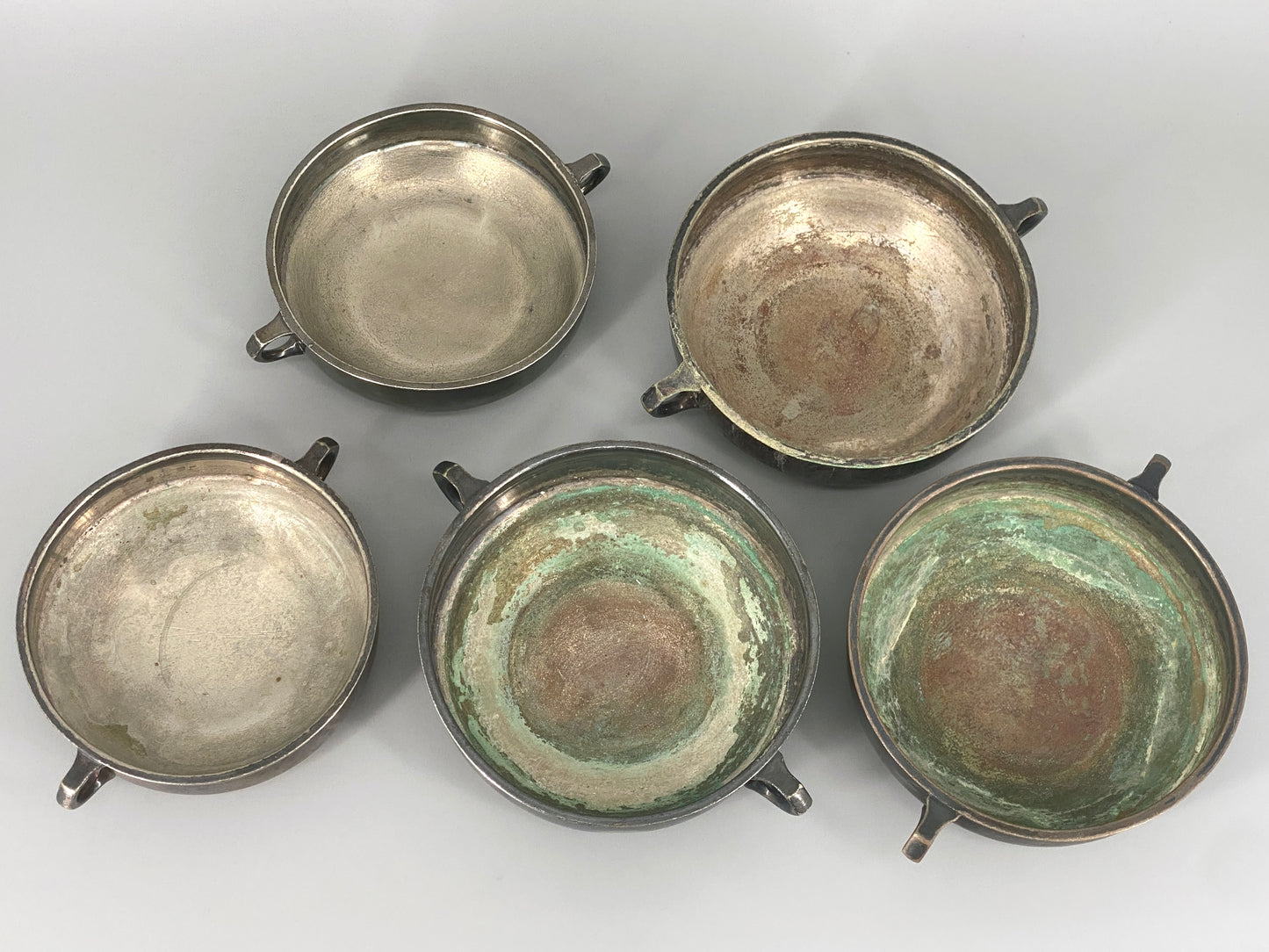 antike, versilberte Schalen von Wellner