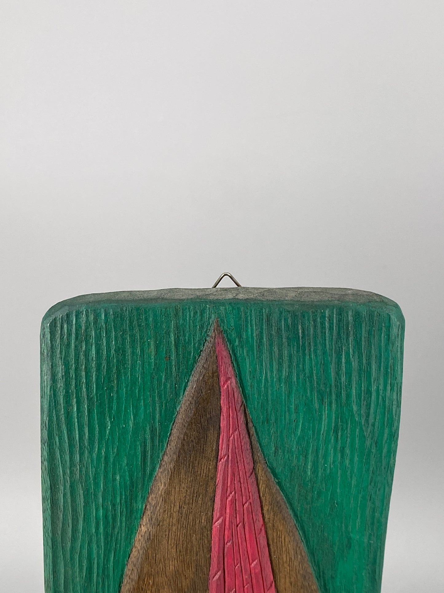 Holzskulptur "Geiger mit blauer Violine" von Henryk Zegadlo, Polen, um 1980er