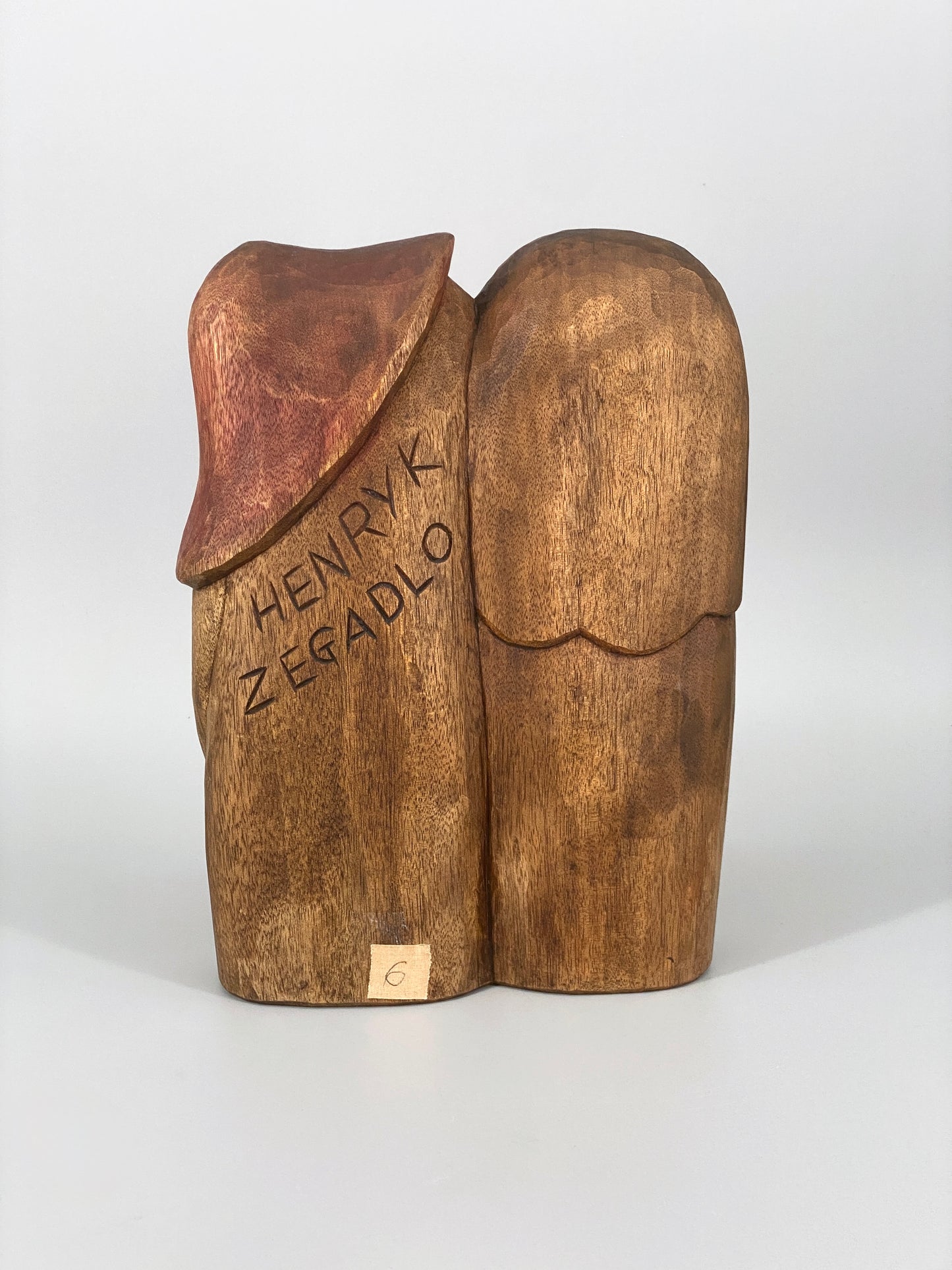 Holzskulptur "Liebespaar" von Henryk Zegadlo, Polen, um 1980er