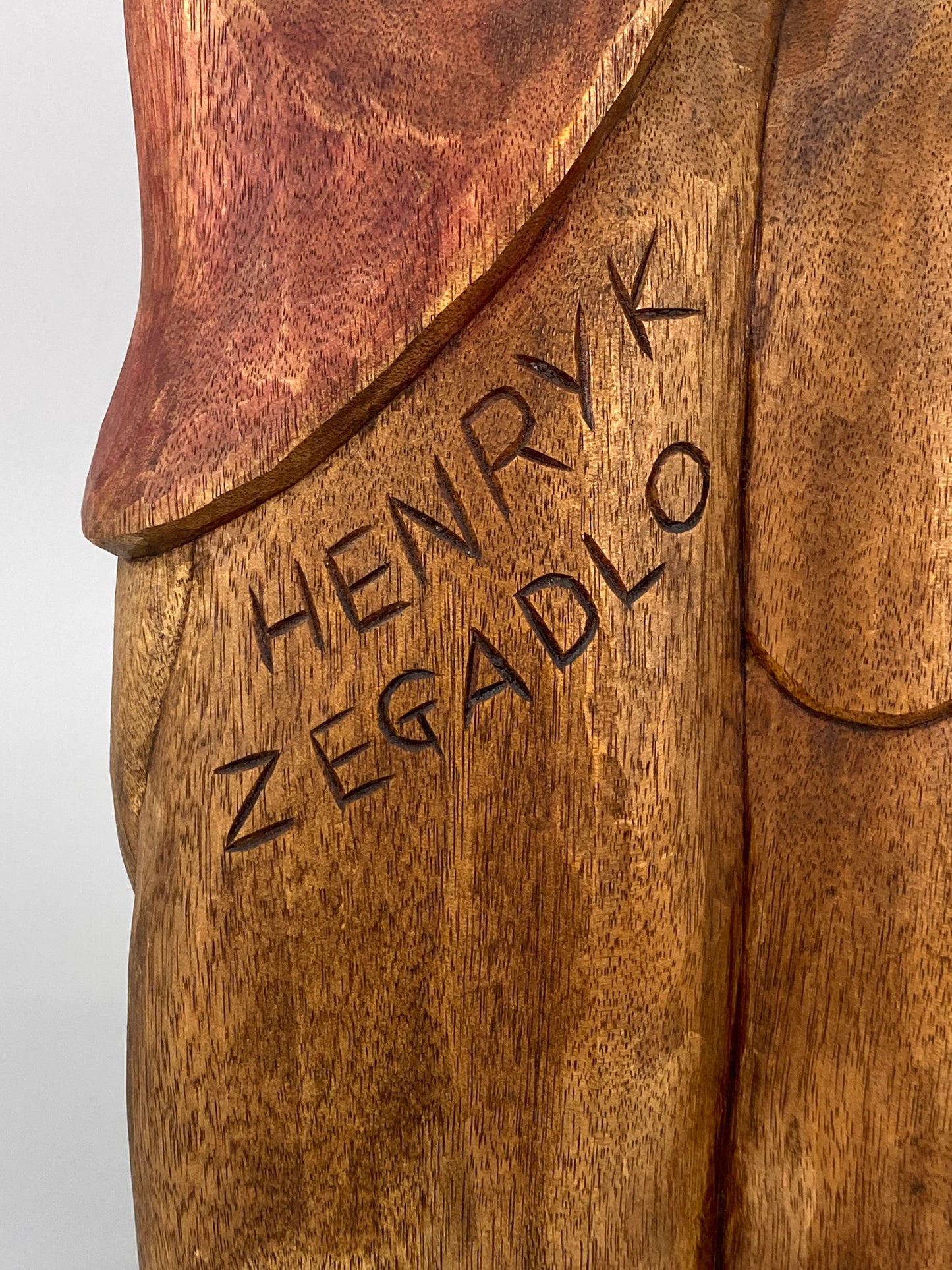 Holzskulptur "Liebespaar" von Henryk Zegadlo, Polen, um 1980er