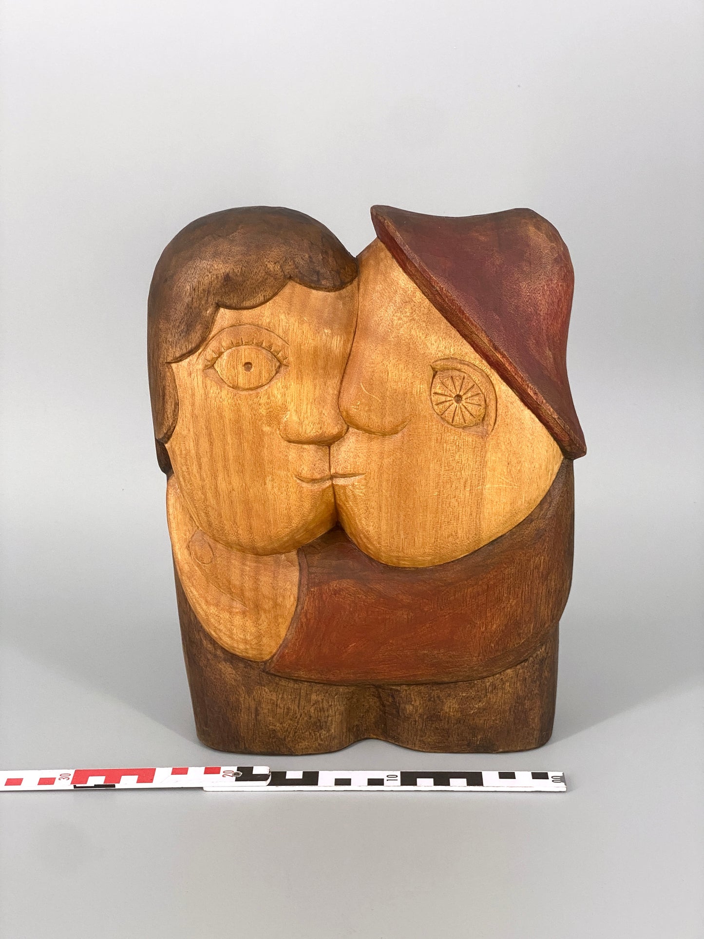 Holzskulptur "Liebespaar" von Henryk Zegadlo, Polen, um 1980er