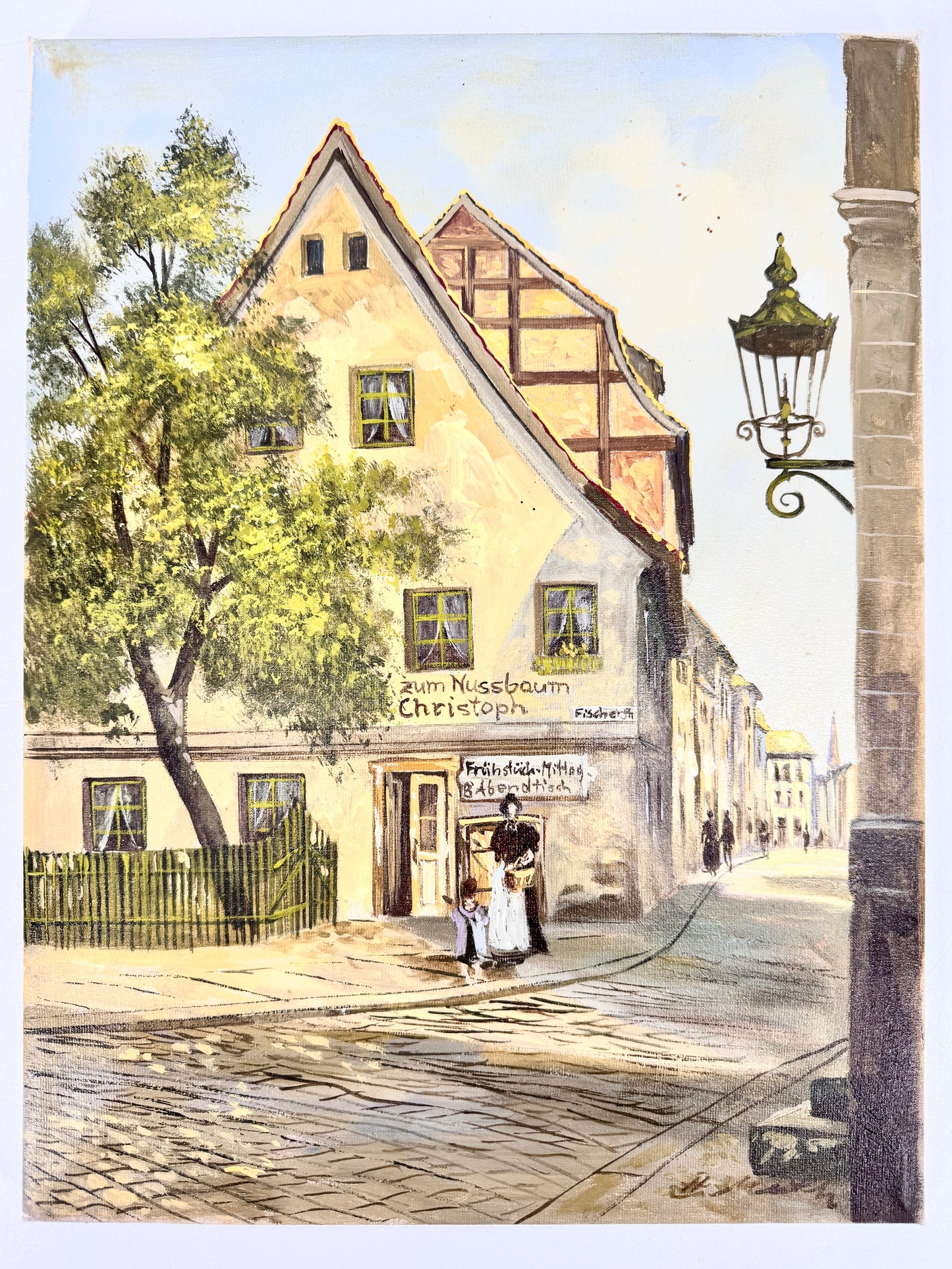 Berlin Alt Kölln, Gasthaus zum Nußbaum. Gemälde von Hermann Muth