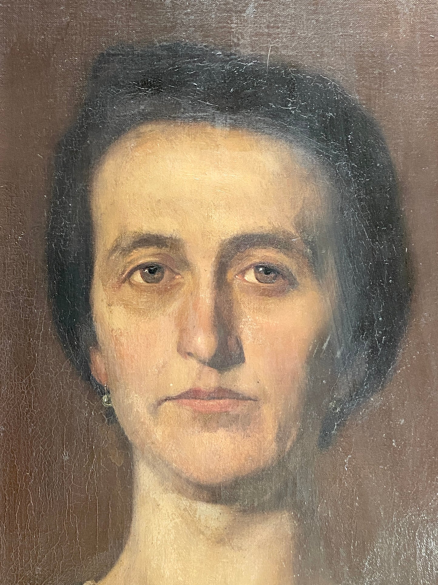 Damenporträt-Ölgemälde von Max Schmidt in originalem Holzrahmen, 1. Hälfte des 20. Jahrhunderts