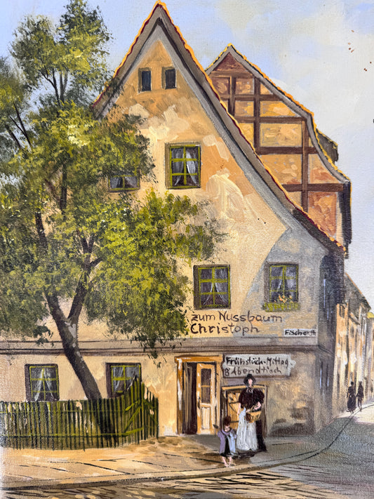Berlin Alt Kölln, Gasthaus zum Nußbaum. Gemälde von Hermann Muth