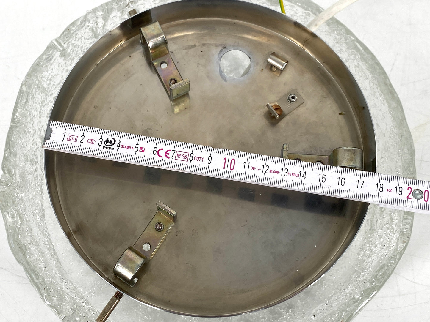 Deckenlampe / Plafoniere von Kaiser Leuchten oder Hillebrand Leuchten, Eisglas, 60er