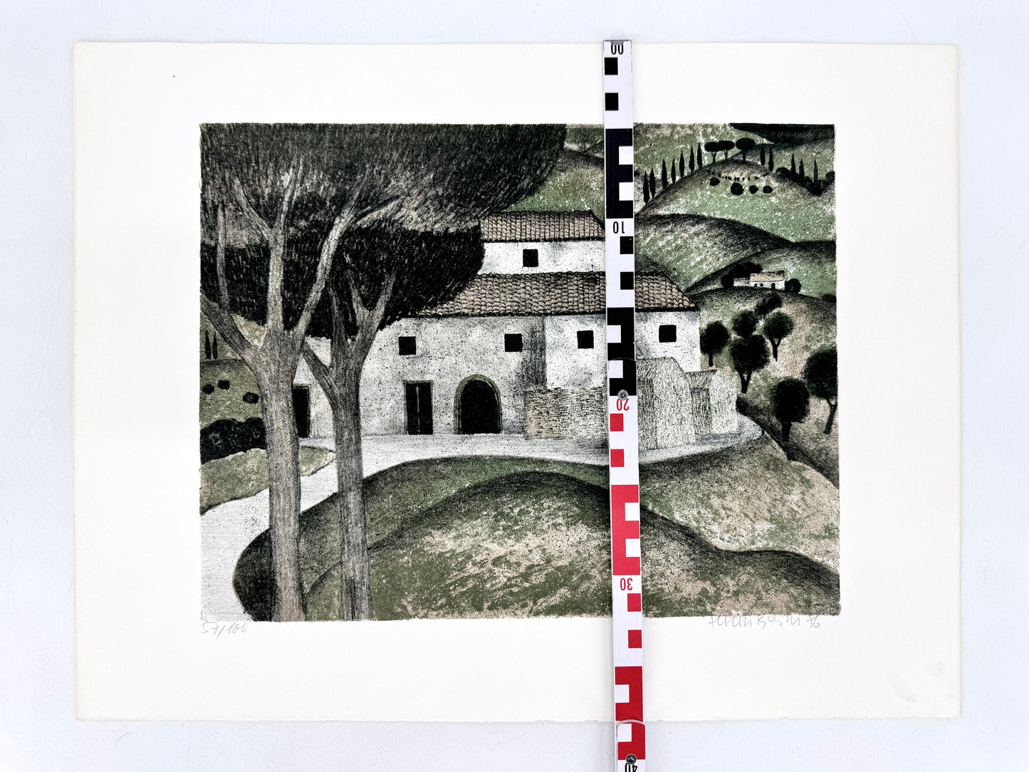 Litografie, Herbert Breiter. Mediterrane Landschaft, modern
