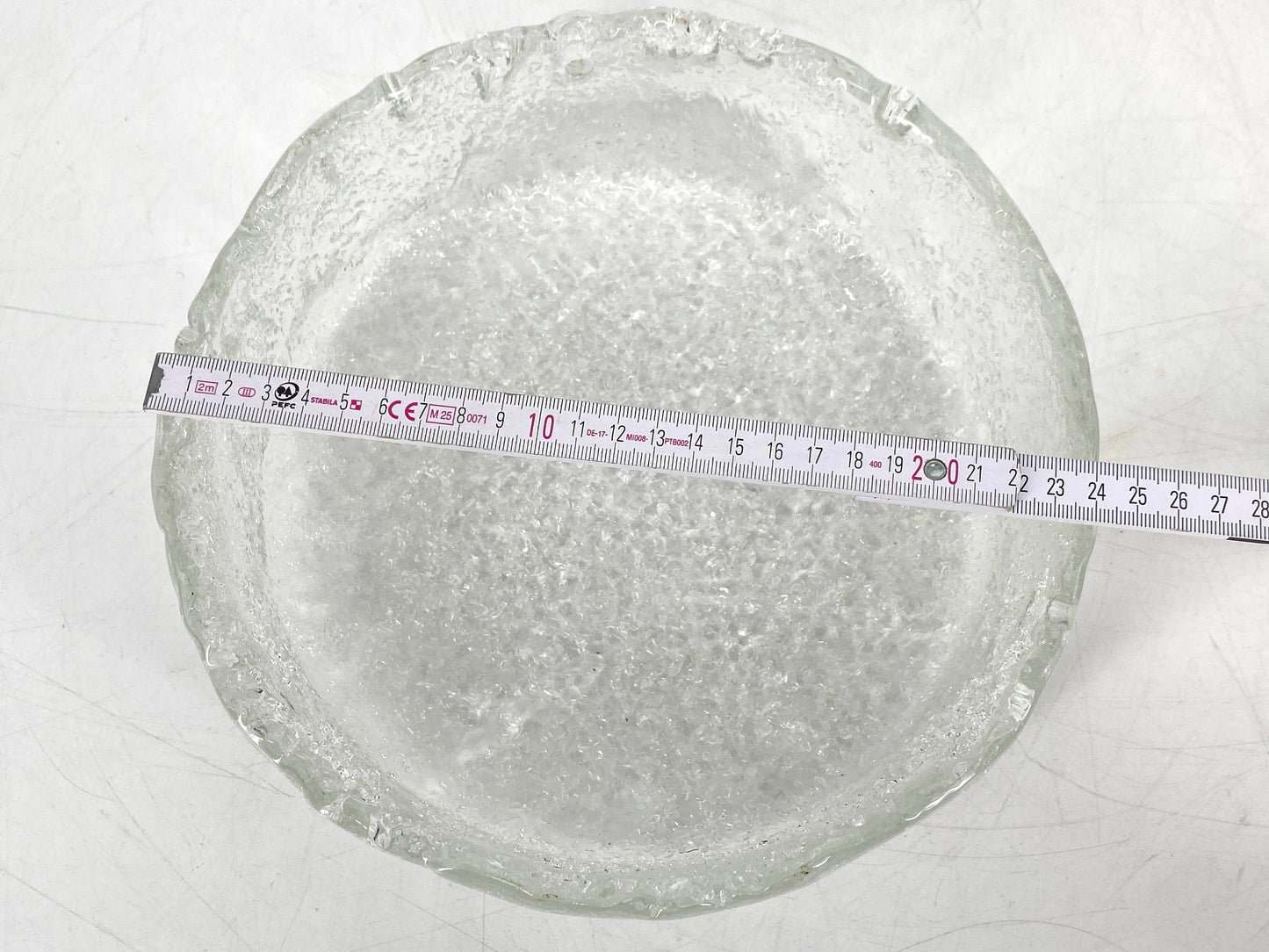 Deckenlampe / Plafoniere von Kaiser Leuchten oder Hillebrand Leuchten, Eisglas, 60er