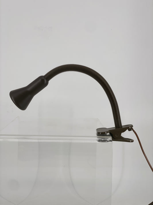 Braune Industrial Spot Klemmlampe von Brilliant Leuchten mit Schwanenhals