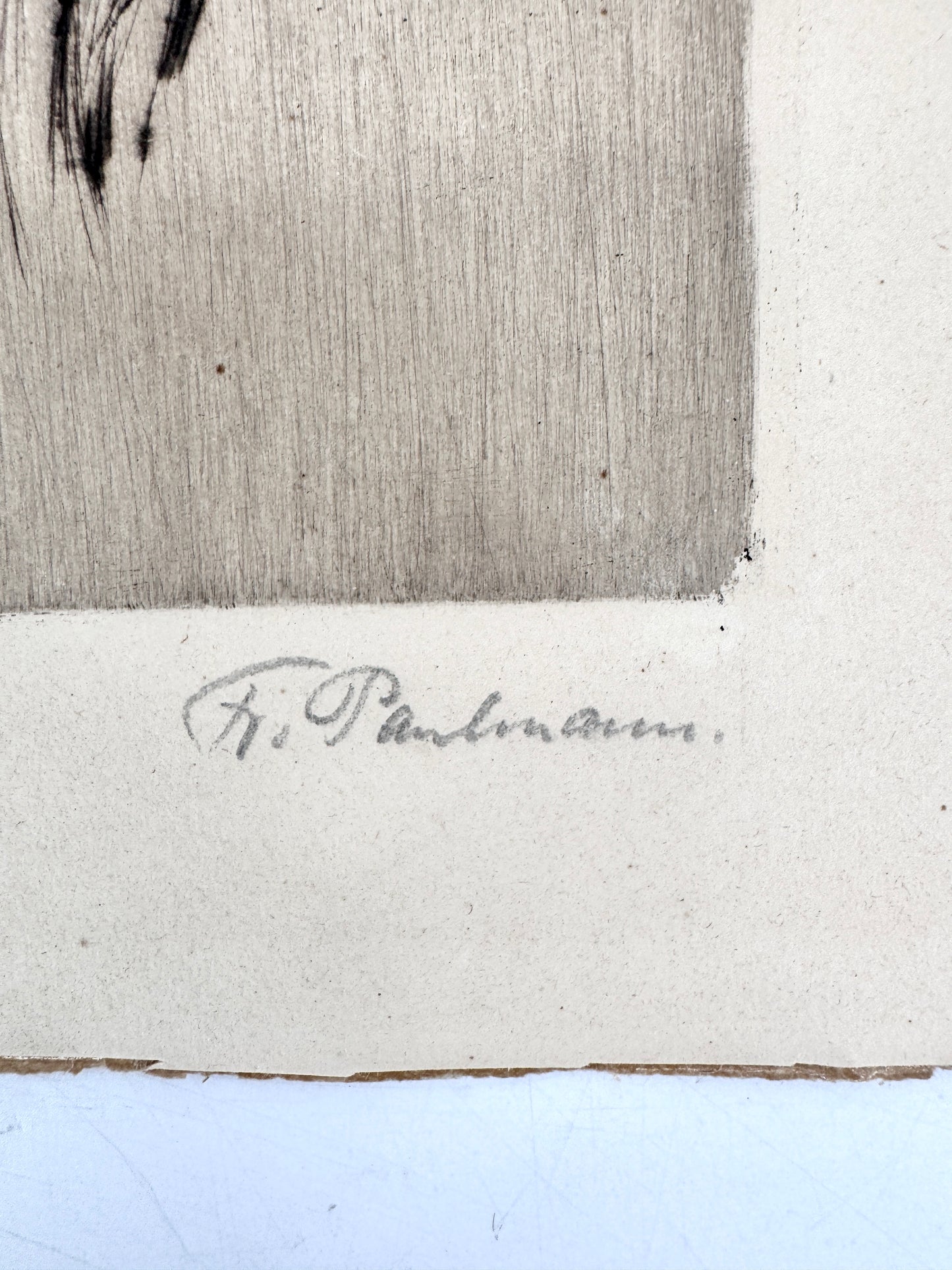 Radierung, Friedrich II von Preussen, der alte Fritz. Von Alfred Paulmann