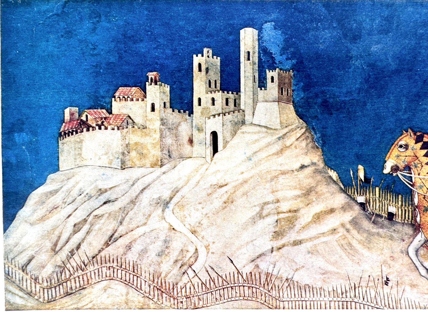 Guidoriccio da Fogliano bei der Belagerung von Montemassi. Fotocromo, Instituto Italiano