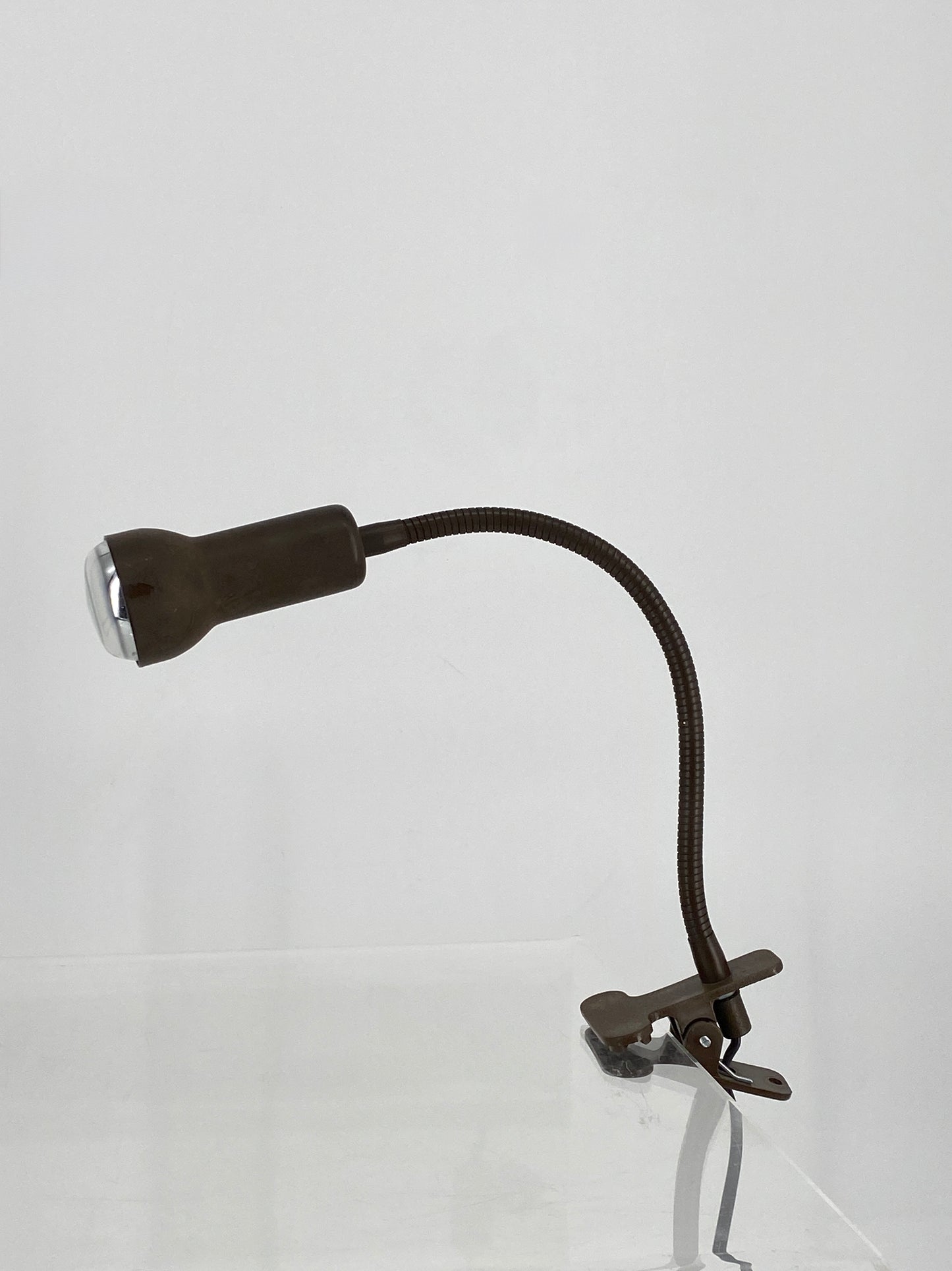 Braune Spot Klemmlampe, 80er