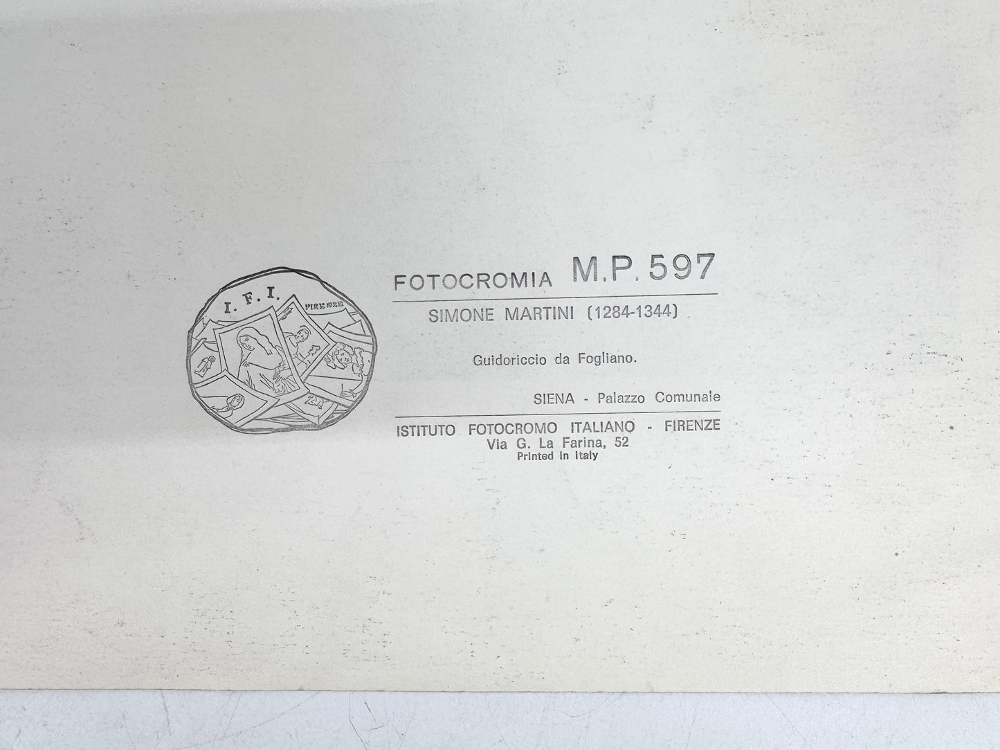 Guidoriccio da Fogliano bei der Belagerung von Montemassi. Fotocromo, Instituto Italiano