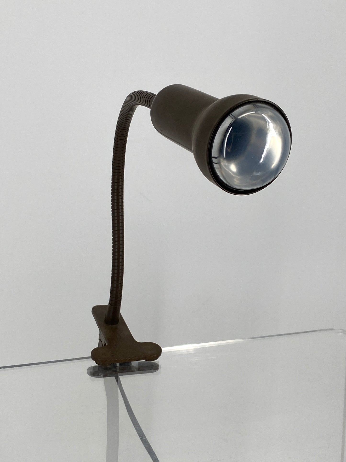 Braune Spot Klemmlampe, 80er