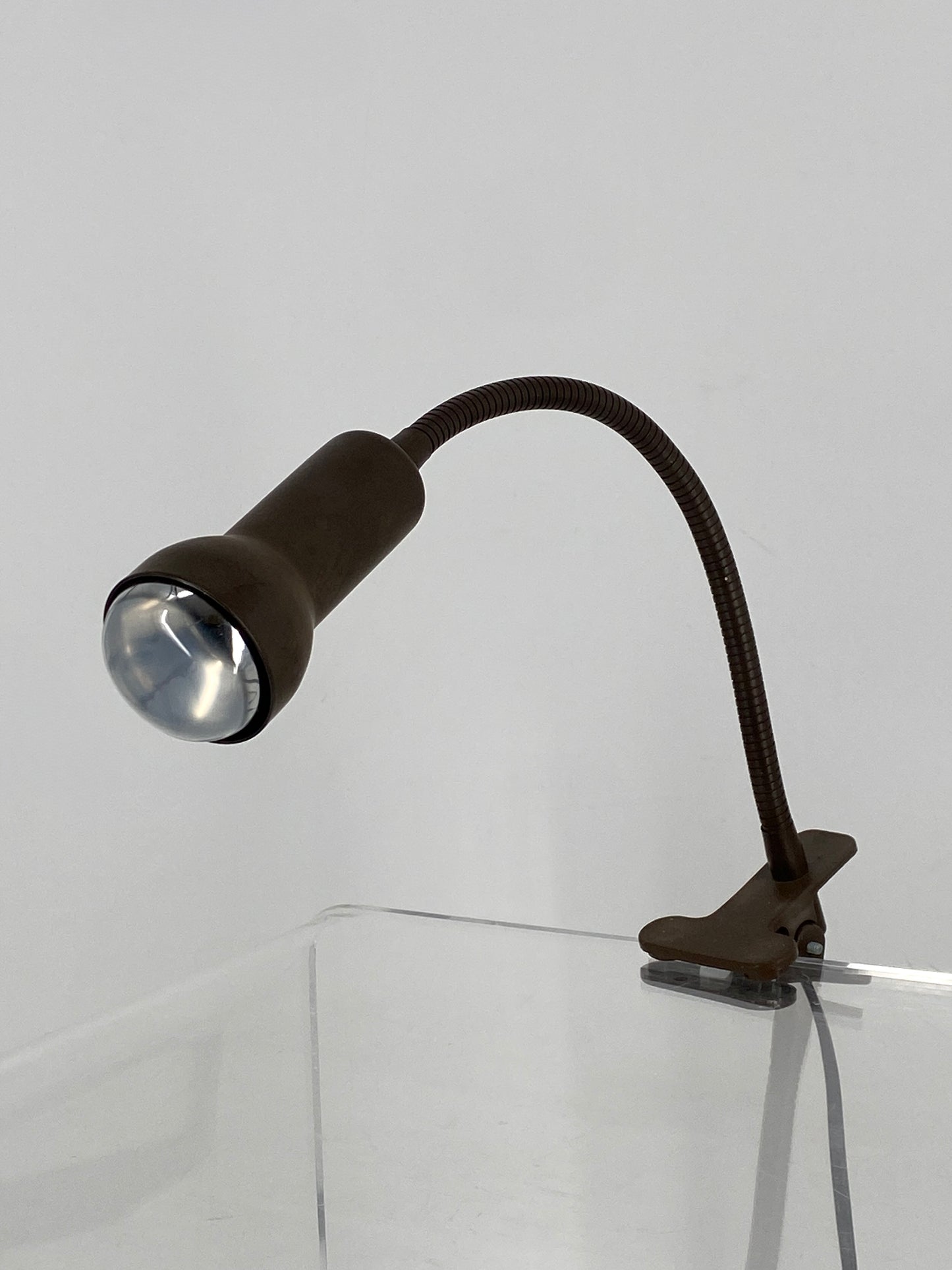 Braune Spot Klemmlampe, 80er