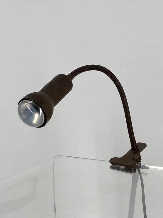 Braune Spot Klemmlampe, 80er