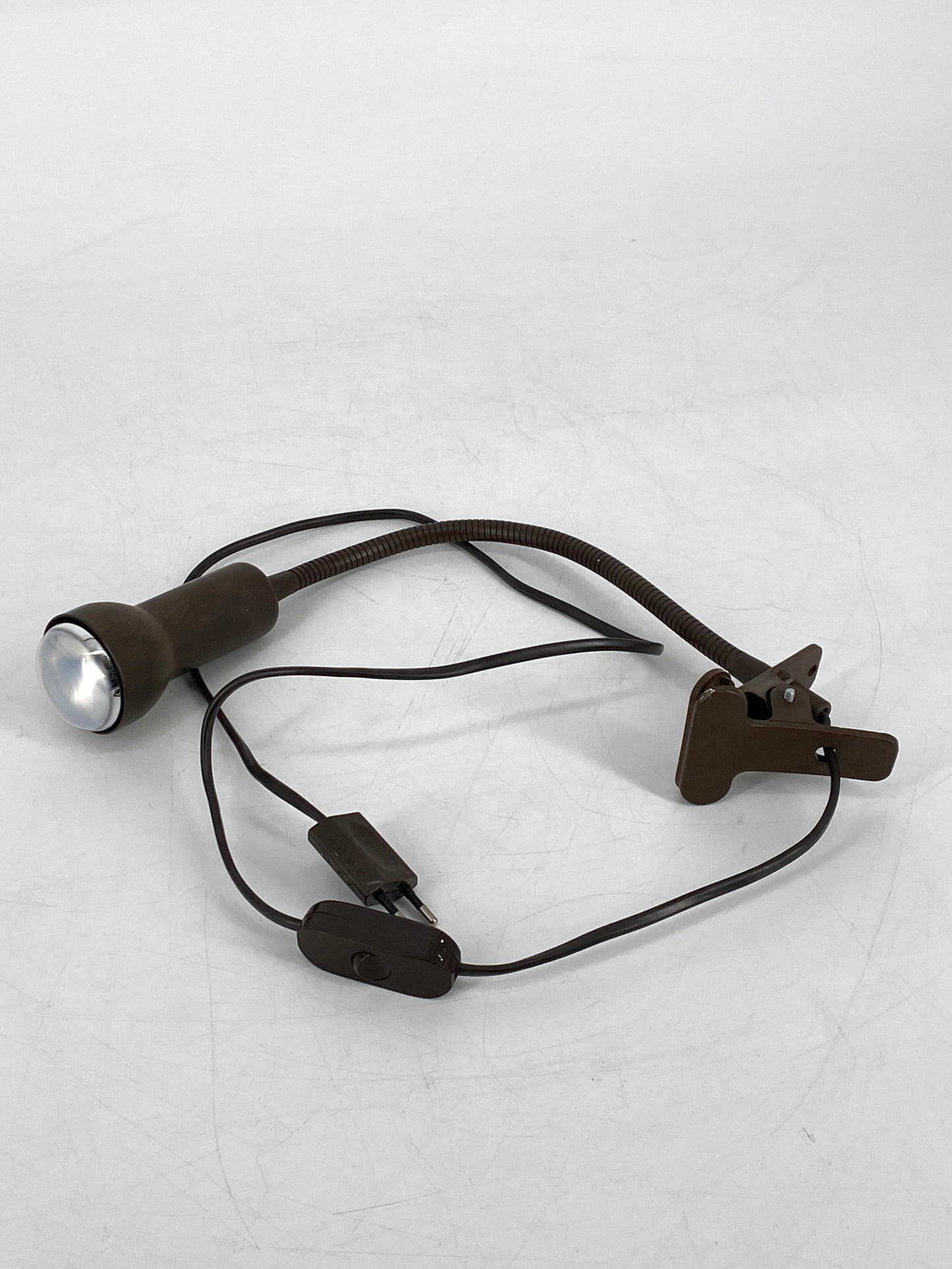 Braune Spot Klemmlampe, 80er