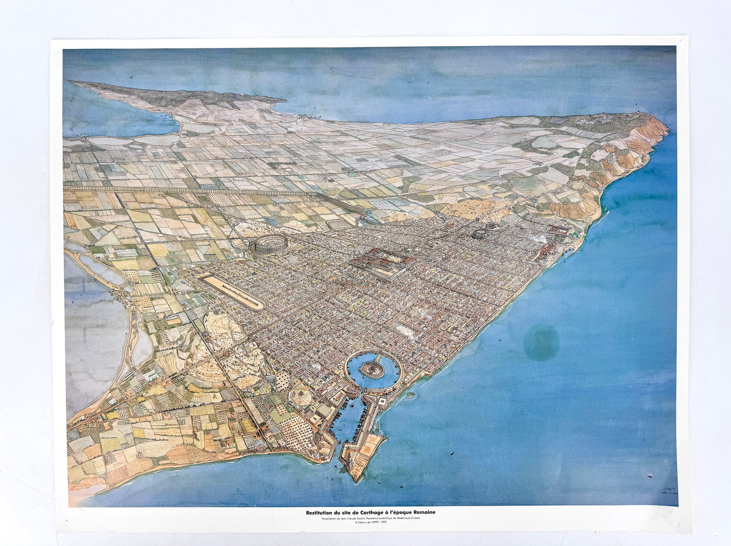Karte, Restitution du site de Carthago a l'epoque Romaine