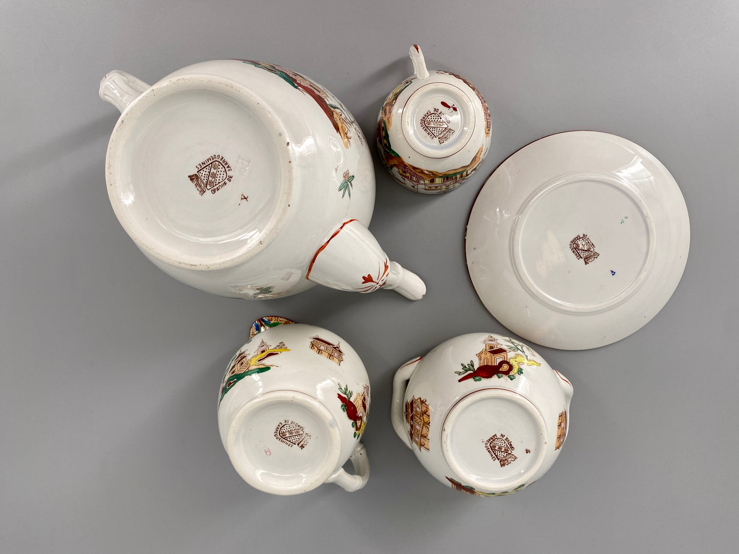 Porzellan-Teeservice "Kyoto" von Sarreguemines, Frankreich, spätes 19. Jh.
