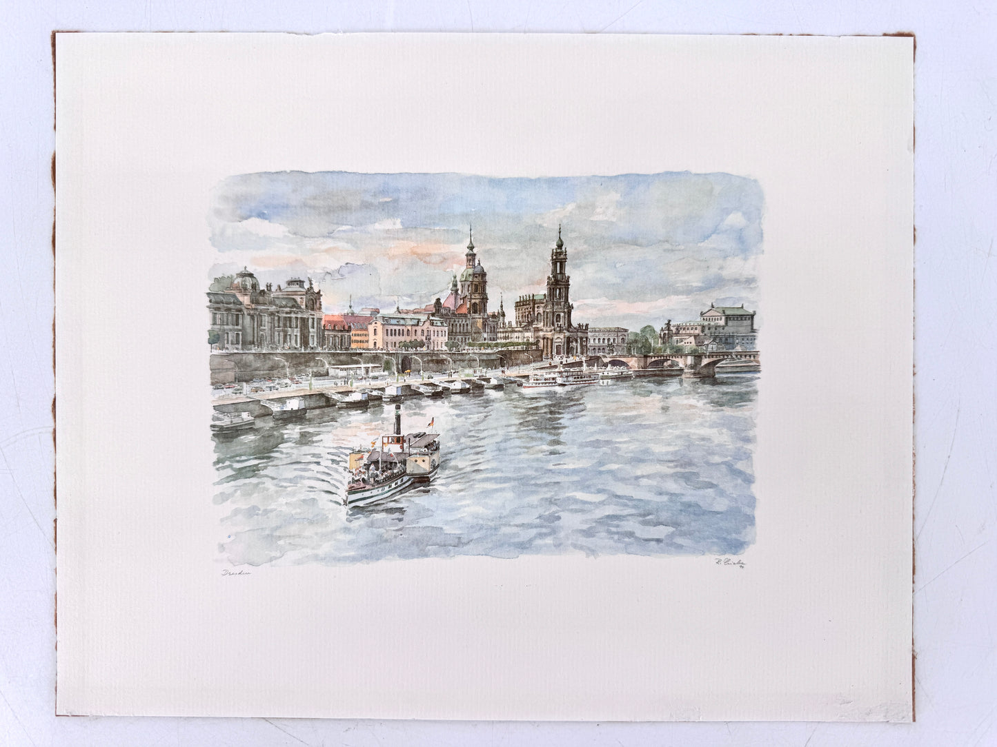 Stadtansicht Dresden, Offset/Aquarell