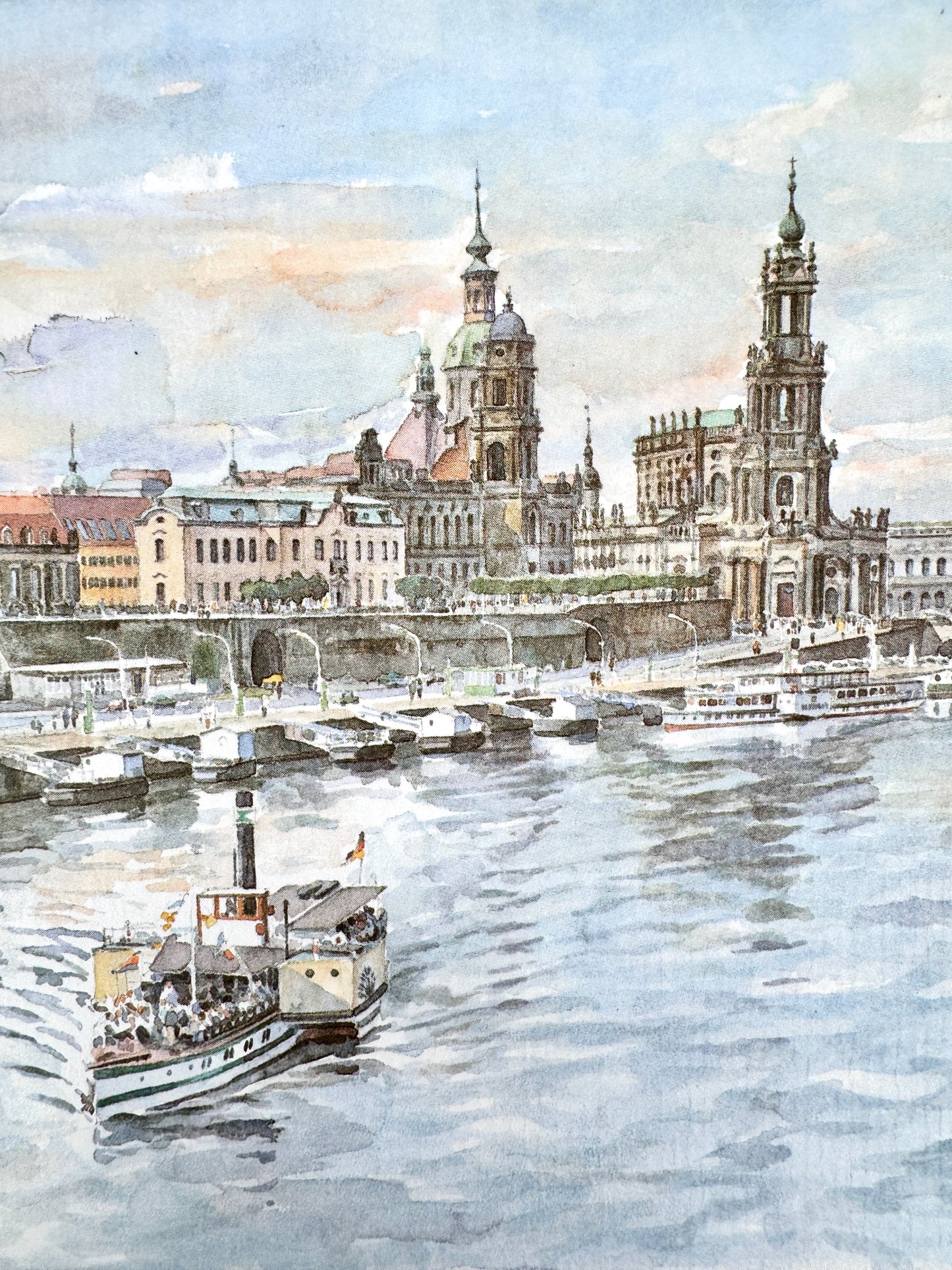 Stadtansicht Dresden, Offset/Aquarell