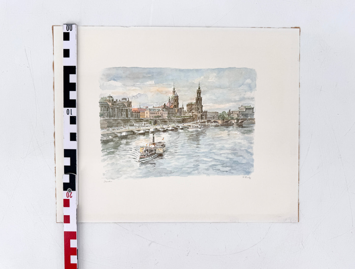 Stadtansicht Dresden, Offset/Aquarell