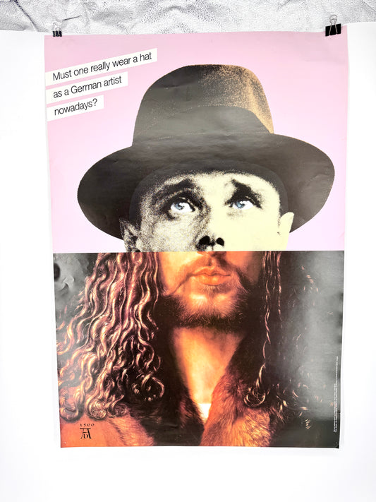 Poster, Inter Nationes Bonn. Beuys/Dürer. Must onre really wear a hat as a German artist nowadys?