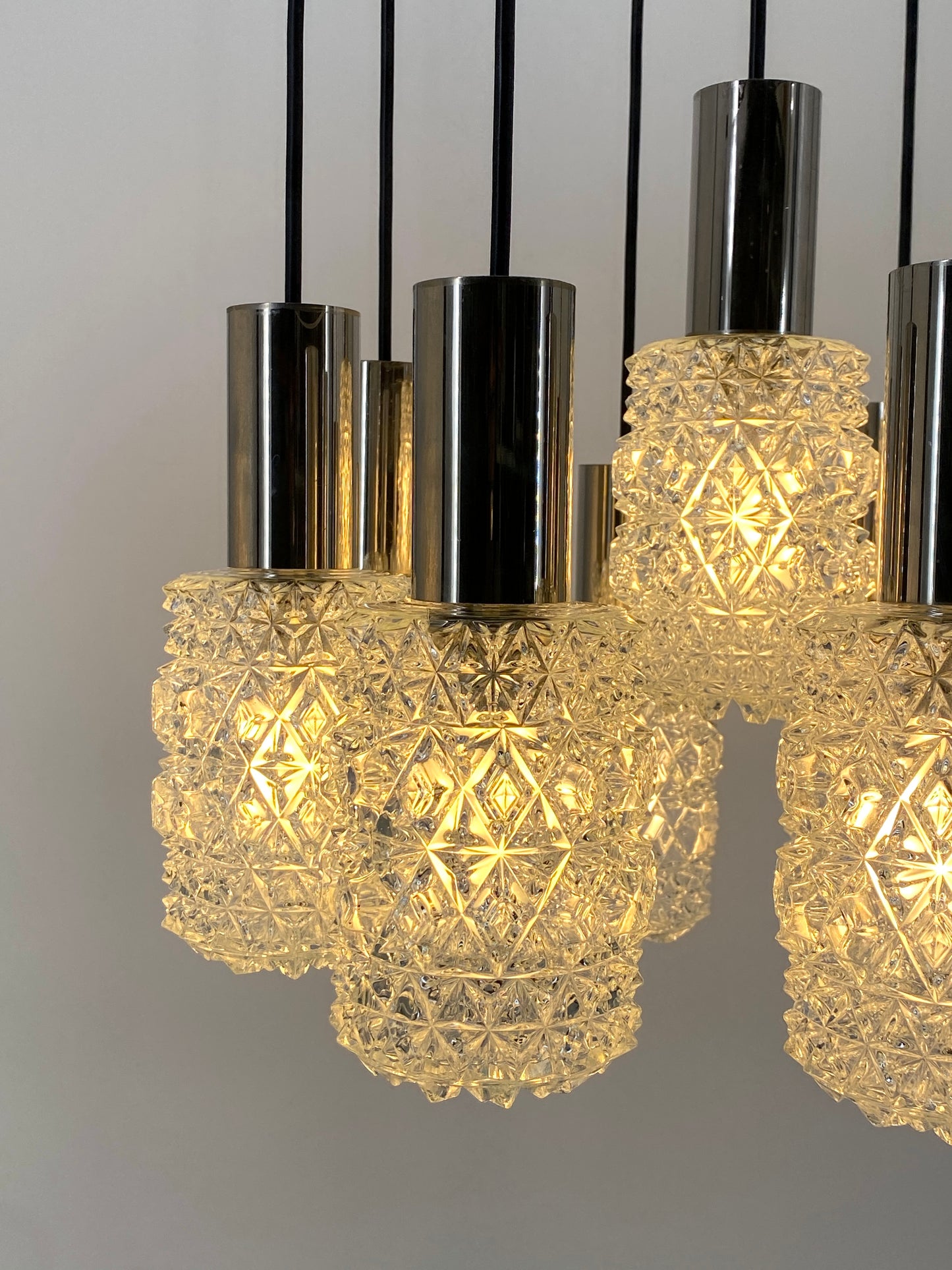 9 flammige Kaskadenlampe "Nr. 421" von Bankamp Leuchten, 60/70er
