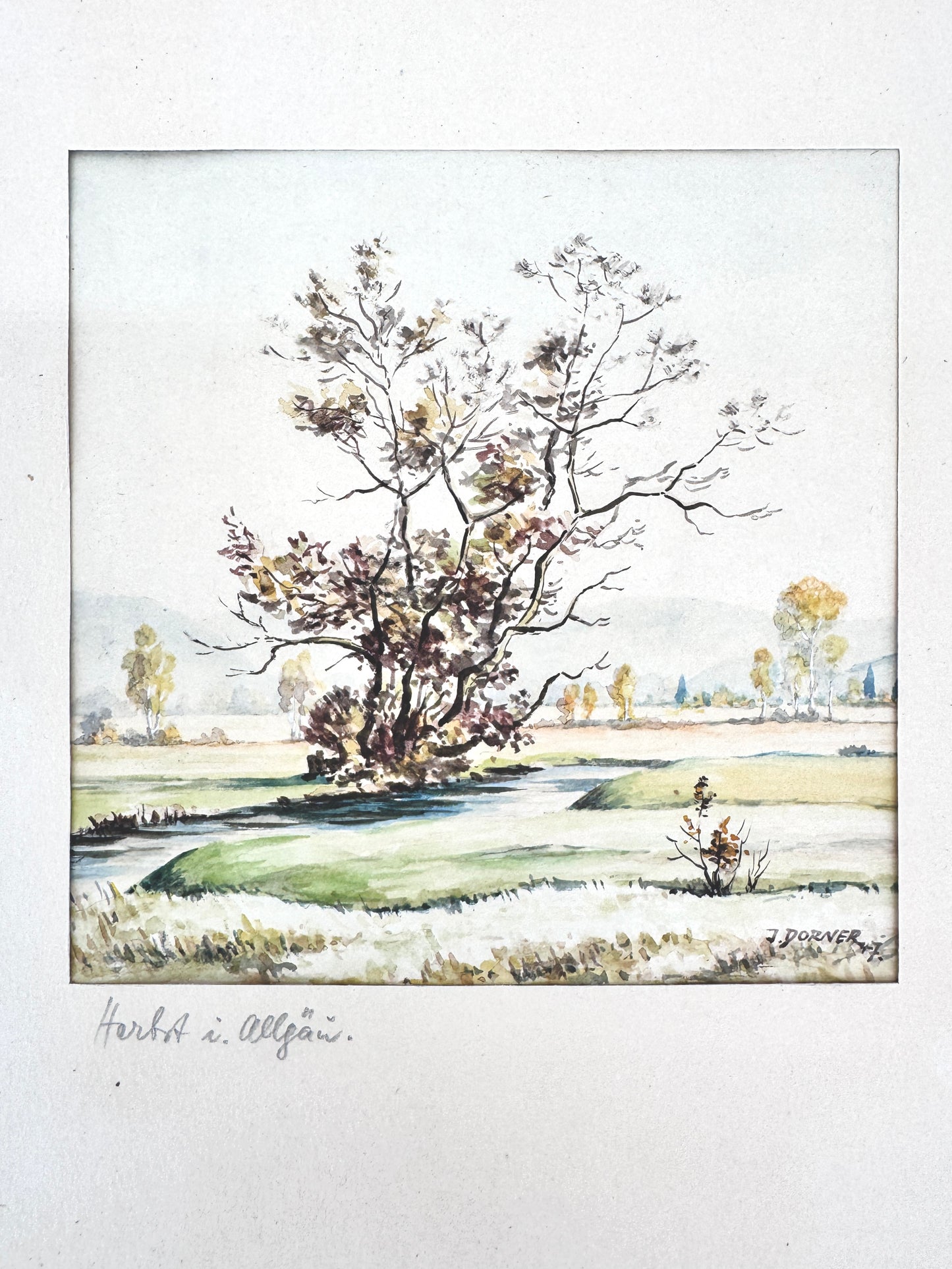 Herbst im Allgäu - Aquarell, Josef Dorner