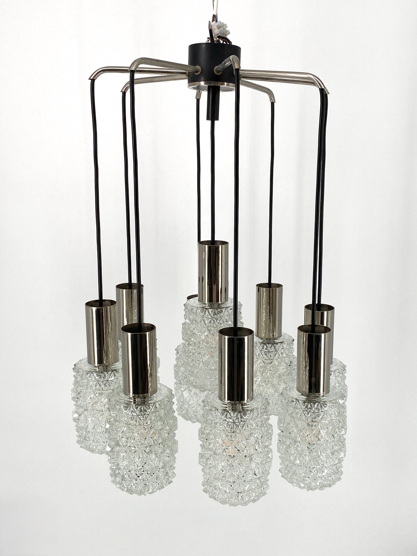 9 flammige Kaskadenlampe "Nr. 421" von Bankamp Leuchten, 60/70er