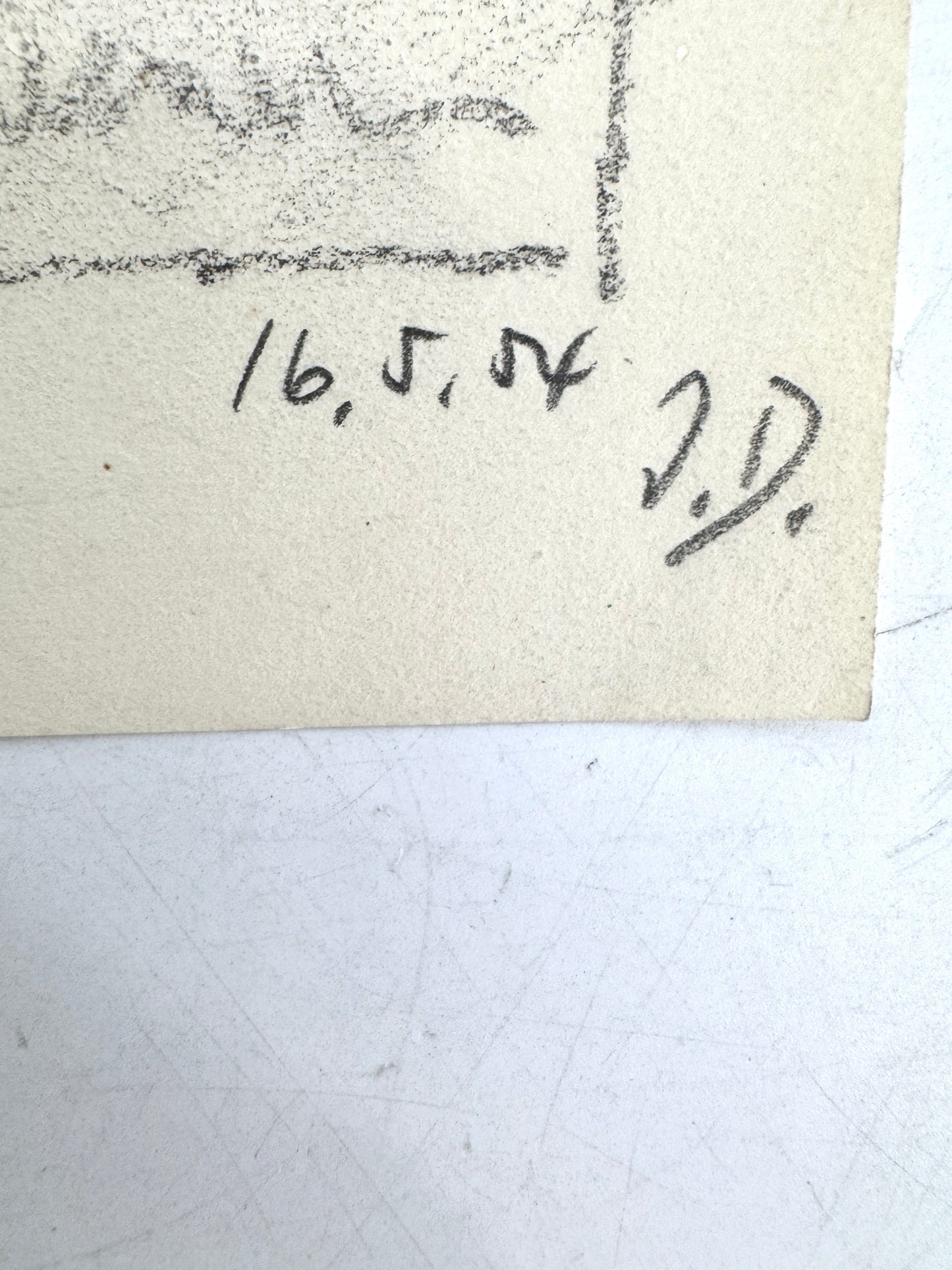 Zeichnung, Josef Dorner. Die Kapelle auf dem Hügel