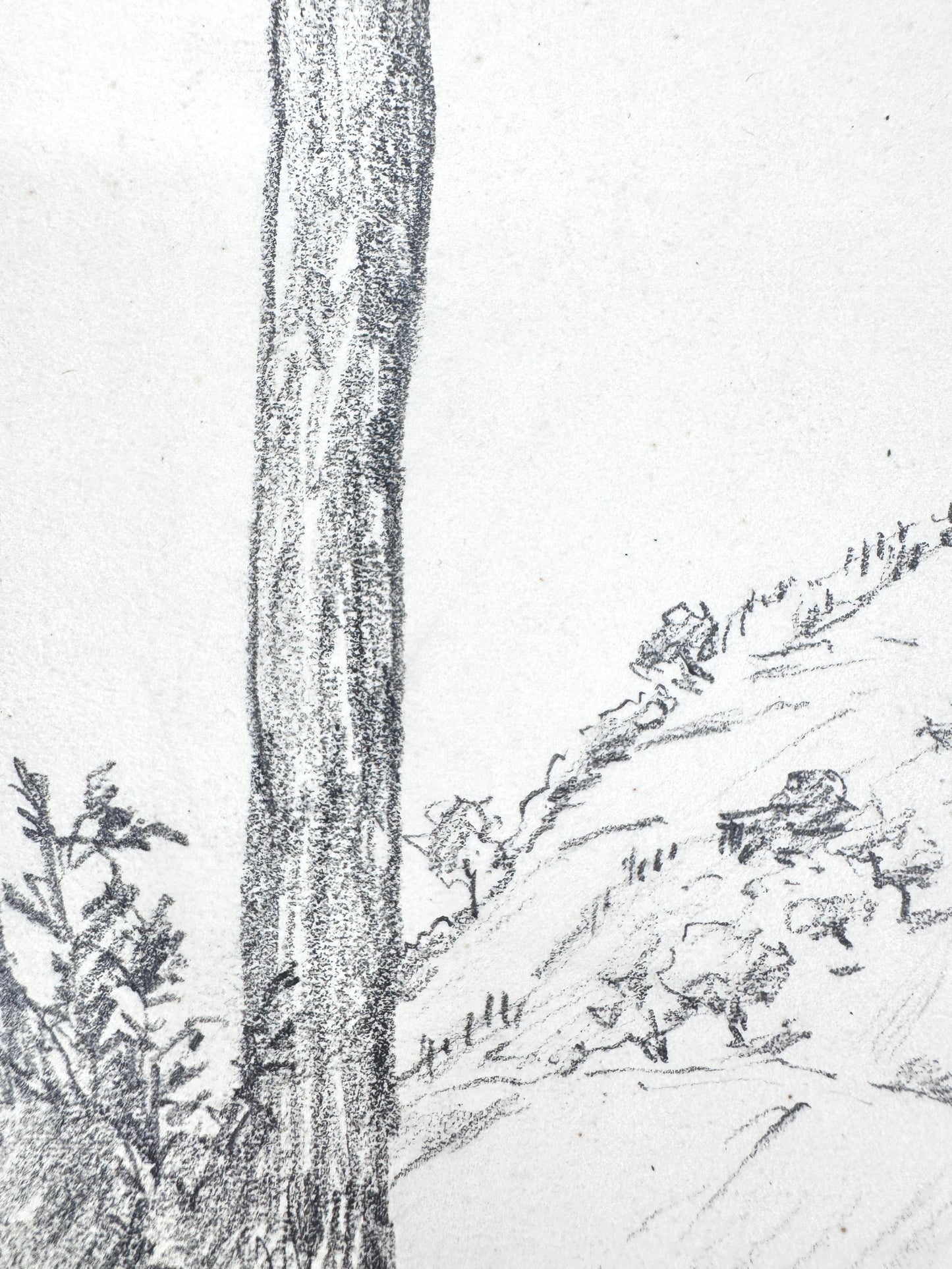 Zeichnung, Josef Dorner. Die Kapelle auf dem Hügel
