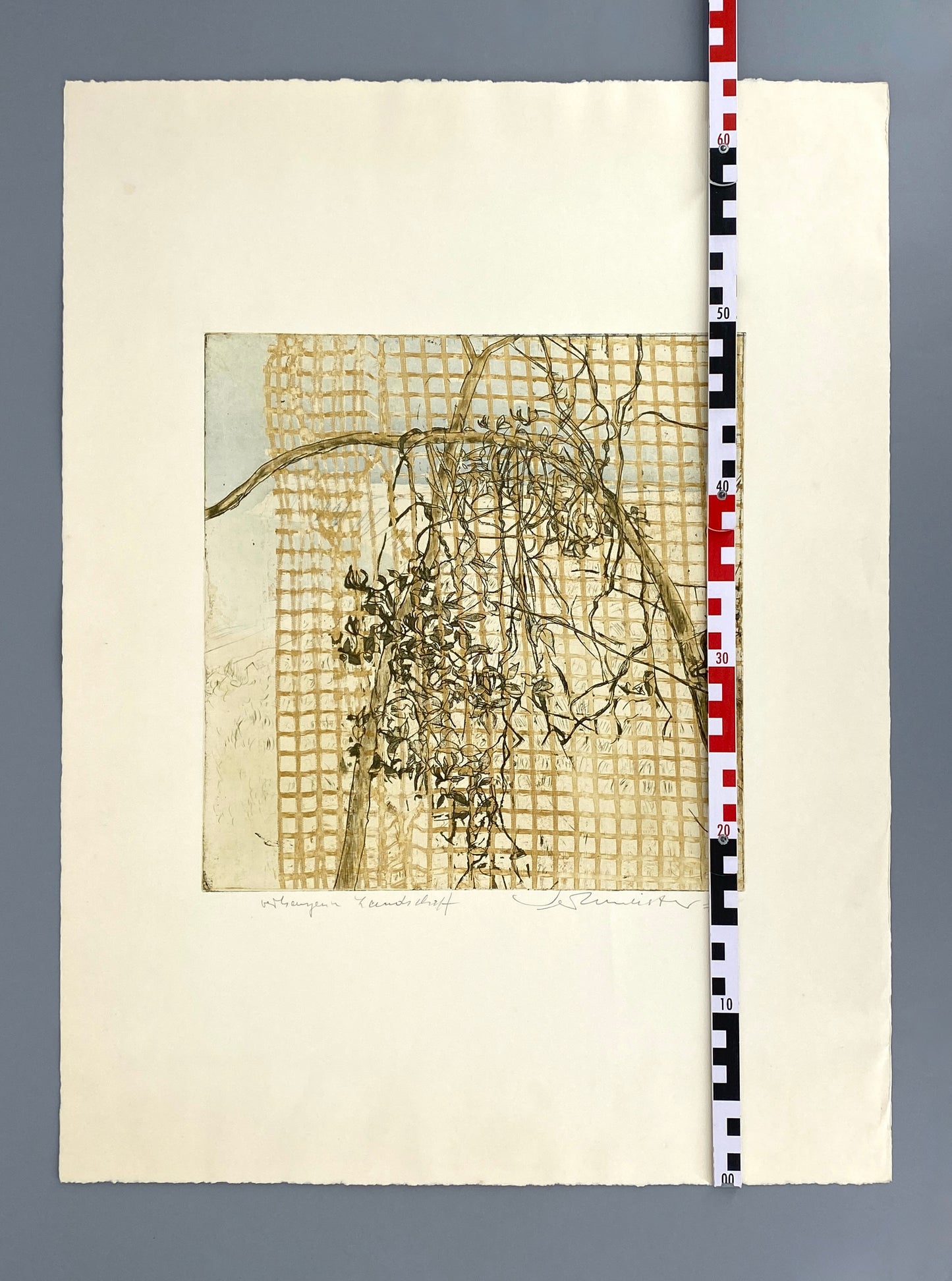 Farbradierung "Verhangene Landschaft" von Wolfgang Werkmeister, Griffelkunst Edition, 1974