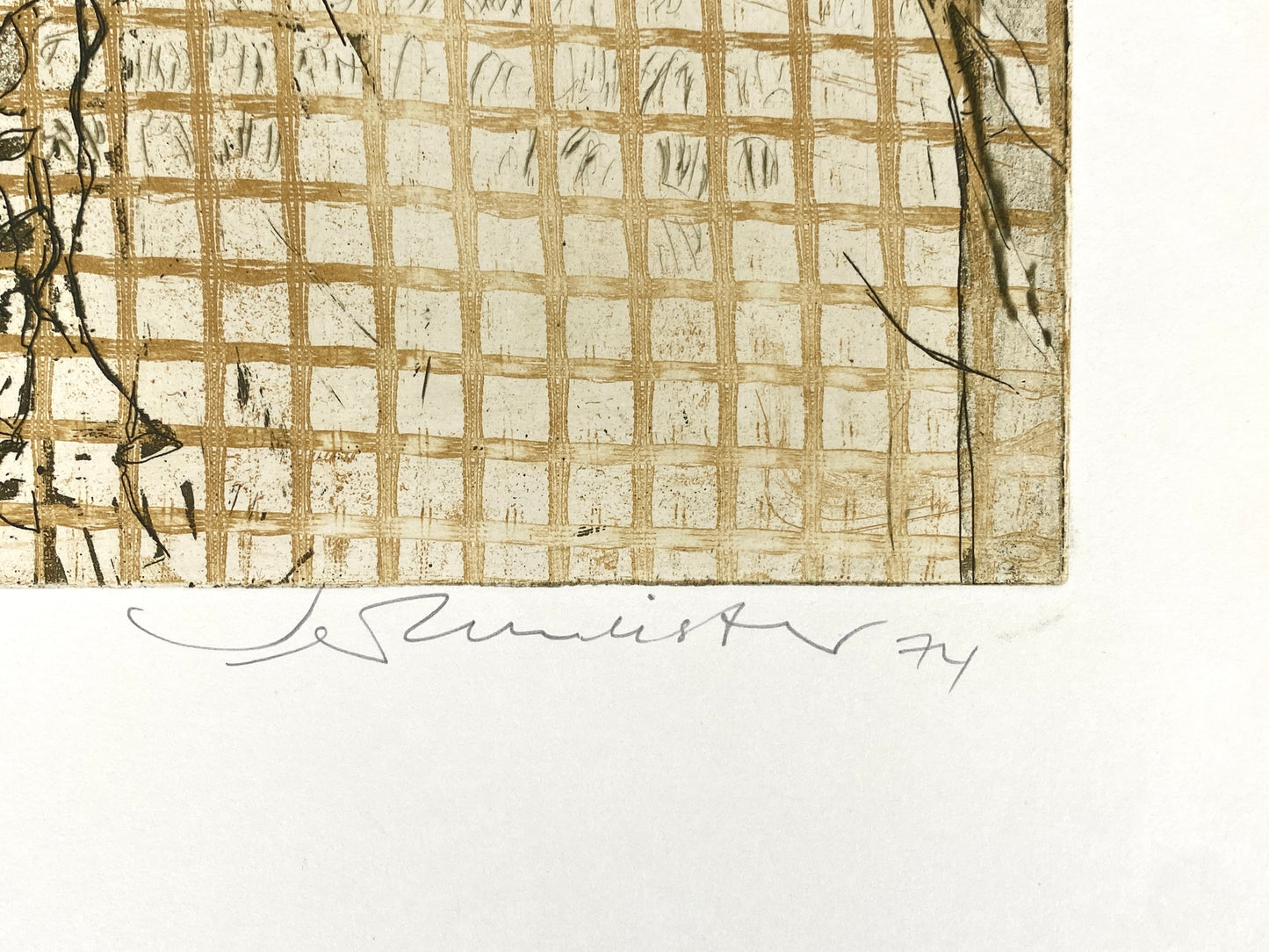 Farbradierung "Verhangene Landschaft" von Wolfgang Werkmeister, Griffelkunst Edition, 1974
