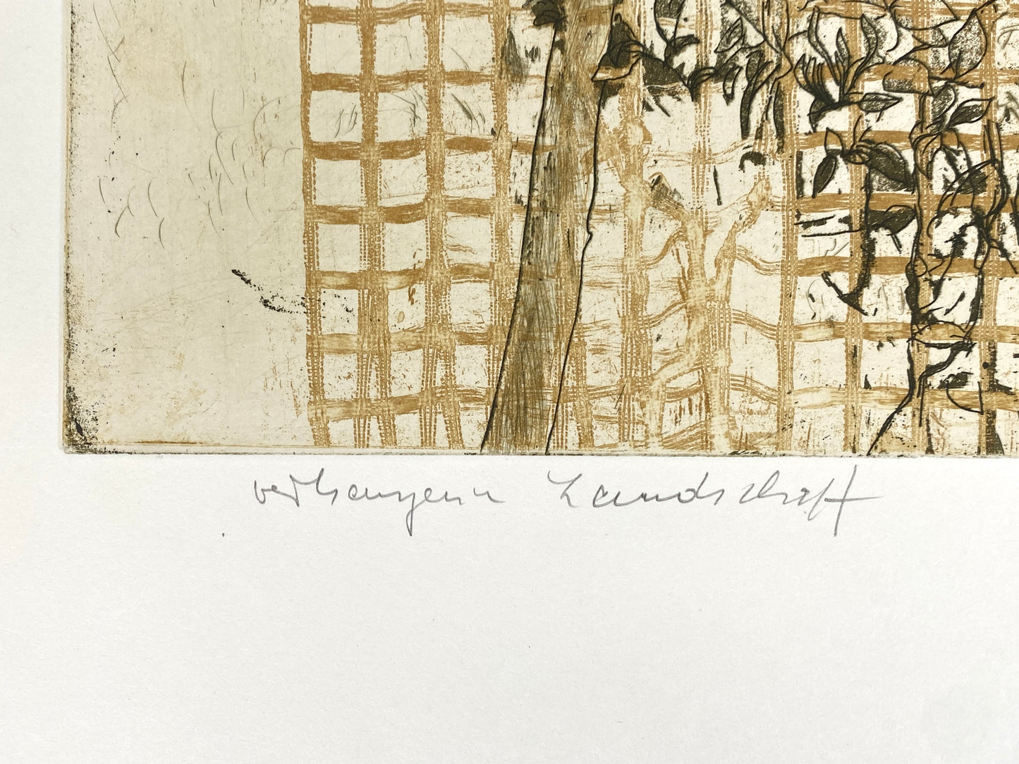 Farbradierung "Verhangene Landschaft" von Wolfgang Werkmeister, Griffelkunst Edition, 1974